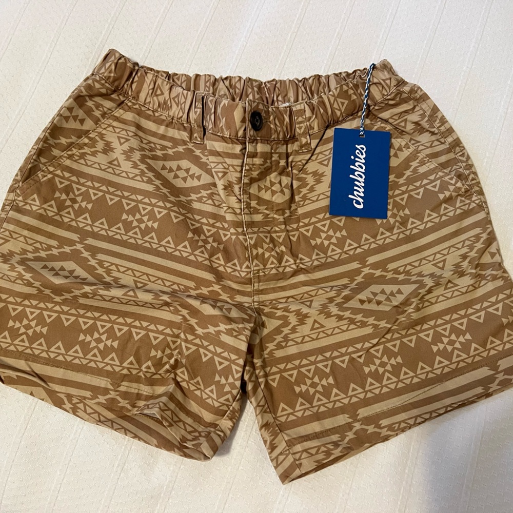 Chubbies Tan Geometric Print Shorts